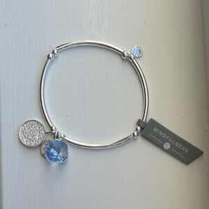 Mindfulness Silver Bracelet with Blue Charm